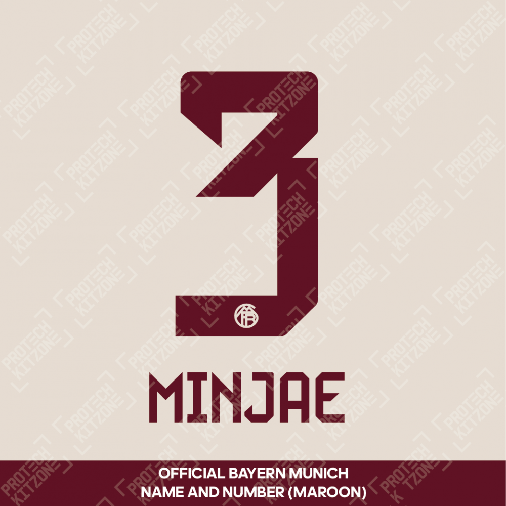 Minjae 3 - Official Bayern Munich 2023/24 Third Name and Numbering Minjae 3 - Official Bayern Munich 2023/24 Third Name and Numbering