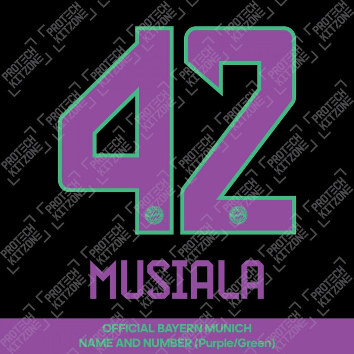 Musiala 42 - Official Bayern Munich 2023/24 Away Name and Numbering
