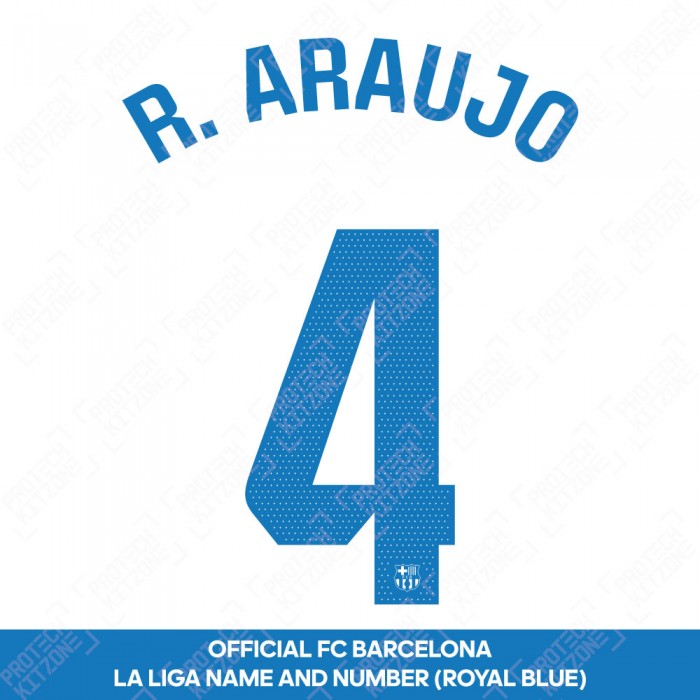 R. Araujo 4 (Official FC Barcelona 2023/24 Away Name & Numbering - La Liga Version) 