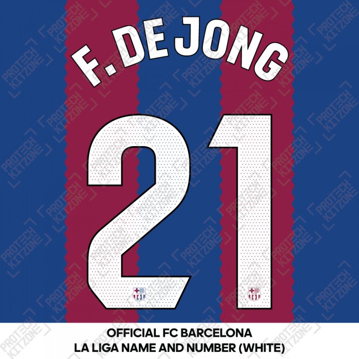 F. De Jong 21 (Official FC Barcelona 2023/24 Home Name & Numbering - La Liga Version) 