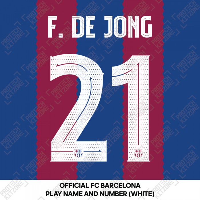 F. De Jong 21 (Official FC Barcelona 2023/24 Home Name & Numbering - Cup / Play Version) 