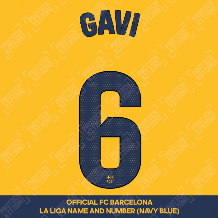 Gavi 6 (Official FC Barcelona 2023/24 Fourth Name & Numbering - La Liga Version) 