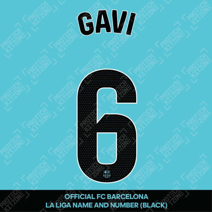 Gavi 6 (Official FC Barcelona 2023/24 Third Name & Numbering - La Liga Version) 