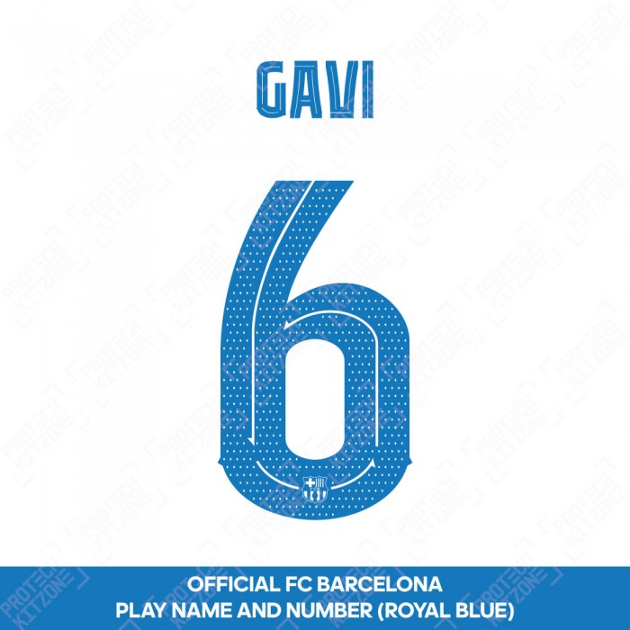 Gavi 6 (Official FC Barcelona 2023/24 Away Name & Numbering - Cup / Play Version) 