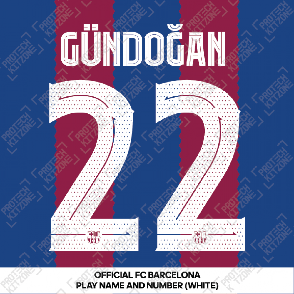 Gündoğan 22 (Official FC Barcelona 2023/24 Home Name & Numbering - Cup / Play Version) 