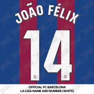 João Félix 14 (Official FC Barcelona 2023/24 Home Name & Numbering - La Liga Version) 