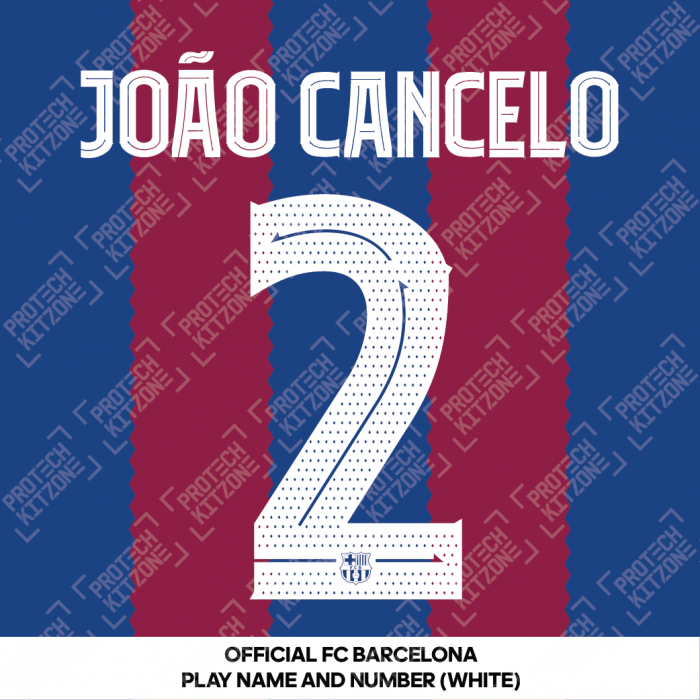 João Cancelo 2 (Official FC Barcelona 2023/24 Home Name & Numbering - Cup / Play Version) 
