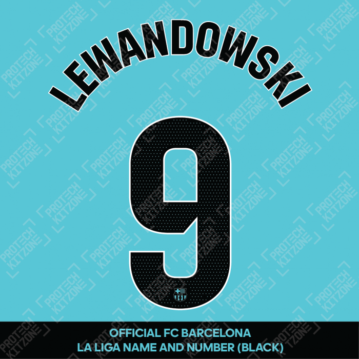 Lewandowski 9 (Official FC Barcelona 2023/24 Third Name & Numbering - La Liga Version) 