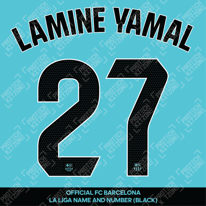 Lamine Yamal 27 (Official FC Barcelona 2023/24 Third Name & Numbering - La Liga Version) 