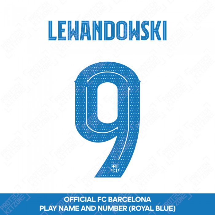 Lewandowski 9 (Official FC Barcelona 2023/24 Away Name & Numbering - Cup / Play Version) 