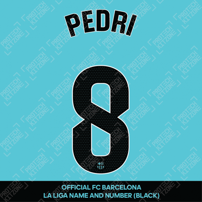 Pedri 8 (Official FC Barcelona 2023/24 Third Name & Numbering - La Liga Version) 