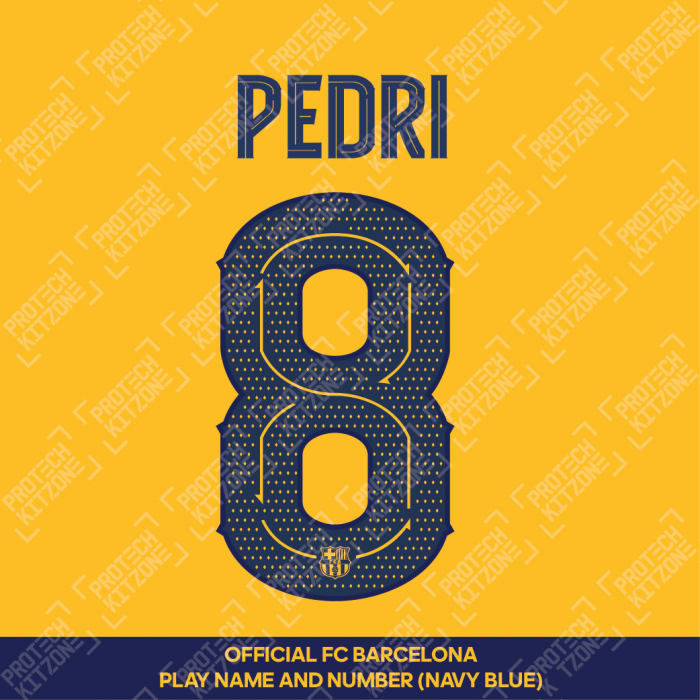 Pedri 8 (Official FC Barcelona 2023/24 Fourth Name & Numbering - Cup / Play Version) 
