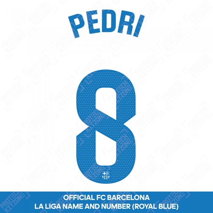 Pedri 8 (Official FC Barcelona 2023/24 Away Name & Numbering - La Liga Version) 