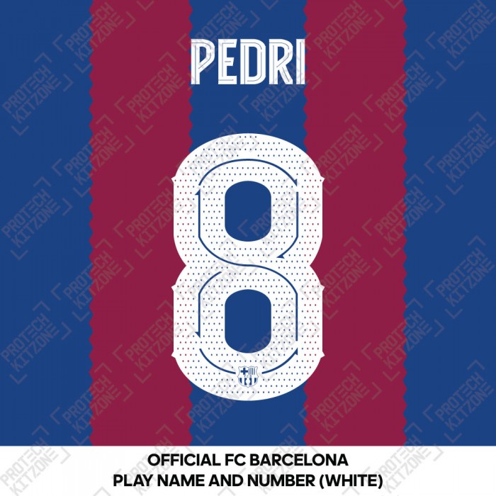 Pedri 8 (Official FC Barcelona 2023/24 Home Name & Numbering - Cup / Play Version) 