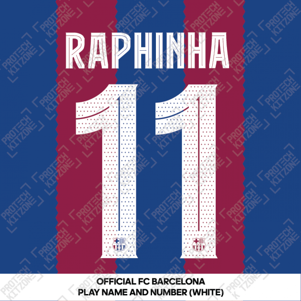 Raphinha 11 (Official FC Barcelona 2023/24 Home Name & Numbering - Cup / Play Version) 