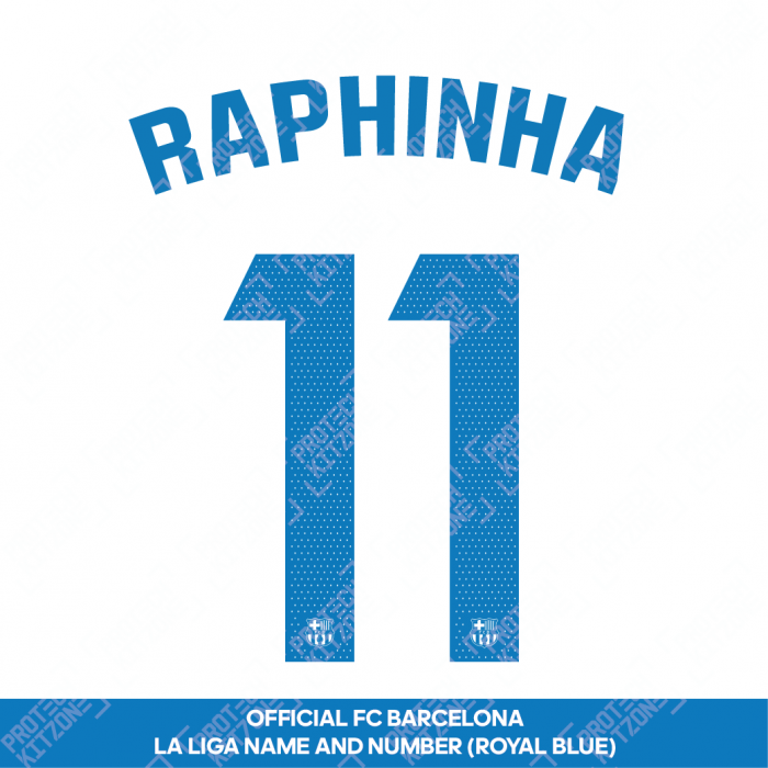 Raphinha 11 (Official FC Barcelona 2023/24 Away Name & Numbering - La Liga Version) 