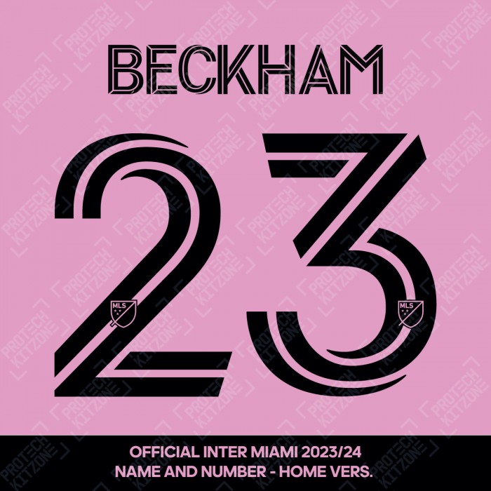 Beckham 23 - Official Inter Miami CF 2023/24 Home Shirt Name and Number (Black) 
