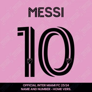 Messi 10 – Official Inter Miami CF 2023/24 Home Shirt Name and Number (Black) 
