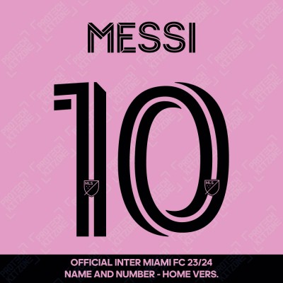 Messi 10 – Official Inter Miami CF 2023/24 Home Shirt Name and Number (Black) 