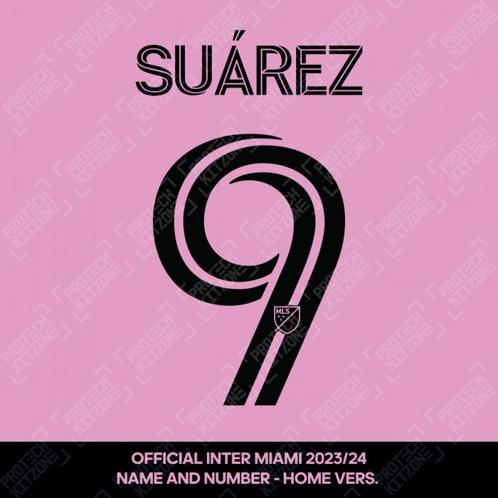 Suárez 9 - Official Inter Miami CF 2023/24 Home Shirt Name and Number (Black) 
