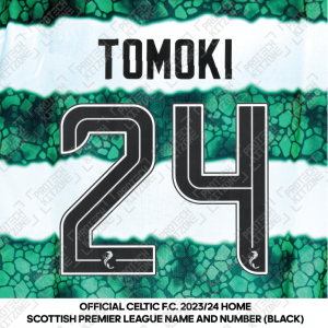 Tomoki 24 (Celtic FC 2023/24 Home Name And Numbering - Black) 