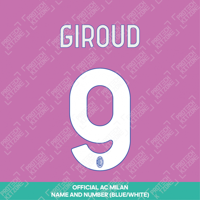 Giroud 9 (Official AC Milan 2023/24 Third Club Name and Numbering)