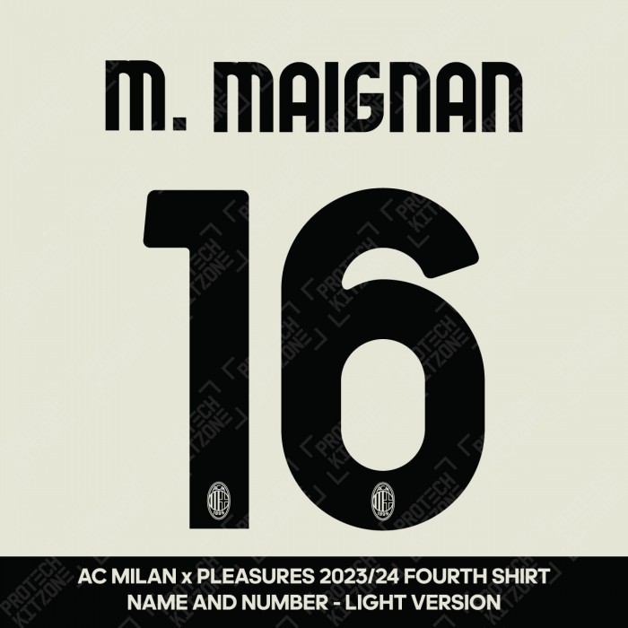 M. Maignan 16 (Official AC Milan x Pleasures 2023/24 Fourth Club Name and Numbering - Light Version) 