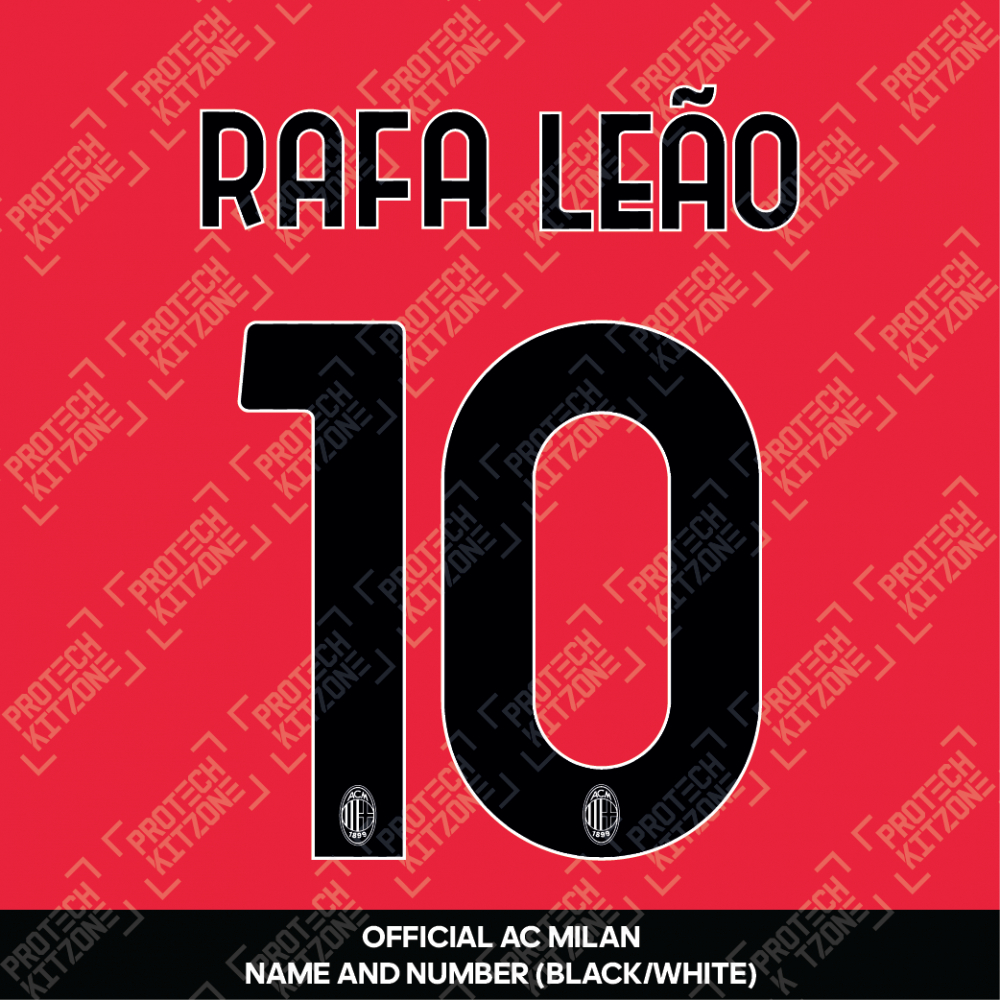 Rafa Leão 10 (Official AC Milan 2023/24 Home Club Name and Numbering)
