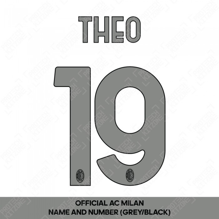Theo 19 (Official AC Milan 2023/24 Away Club Name and Numbering)