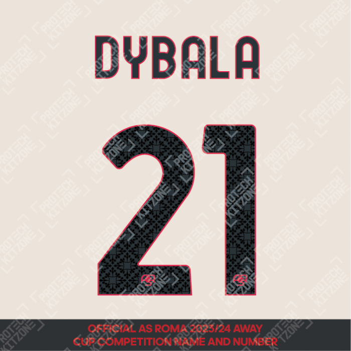 Dybala 21 (Official AS Roma 2023/24 Away Club Name and Numbering)