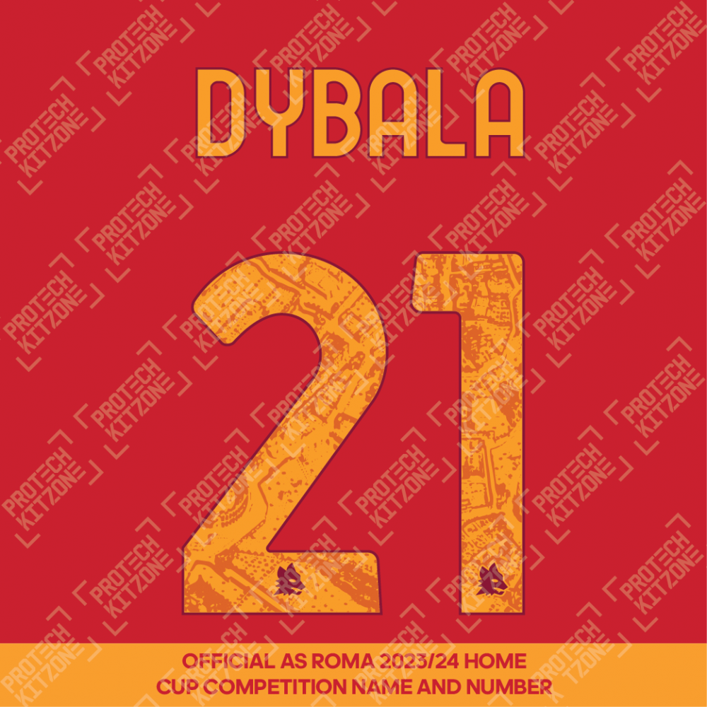 Dybala 21 (Official AS Roma 2023/24 Home Club Name and Numbering)