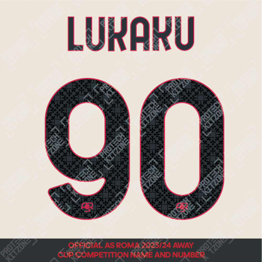 Lukaku 90 (Official AS Roma 2023/24 Away Club Name and Numbering) Lukaku 90 (Official AS Roma 2023/24 Away Club Name and Numbering)
