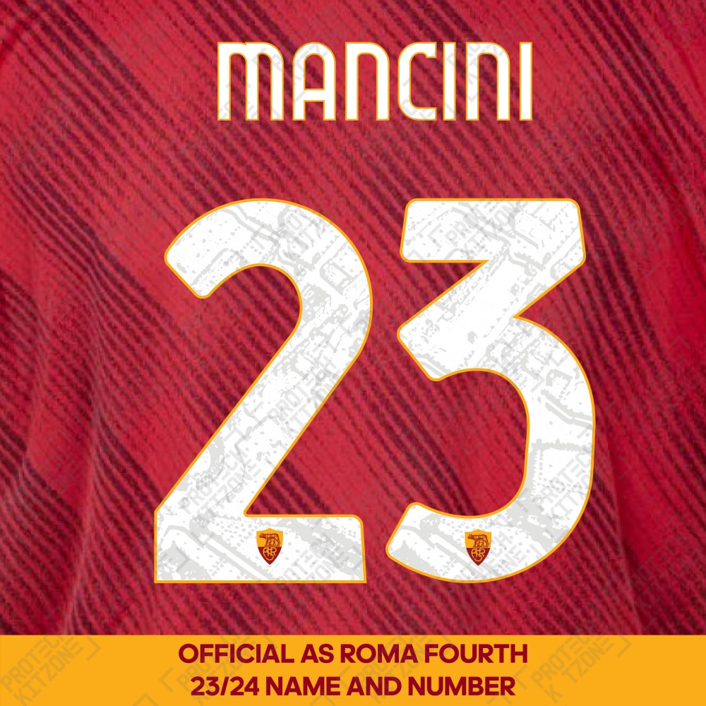 Mancini 23 (Official AS Roma 2023/24 Fourth Club Name and Numbering) Mancini 23 (Official AS Roma 2023/24 Fourth Club Name and Numbering)