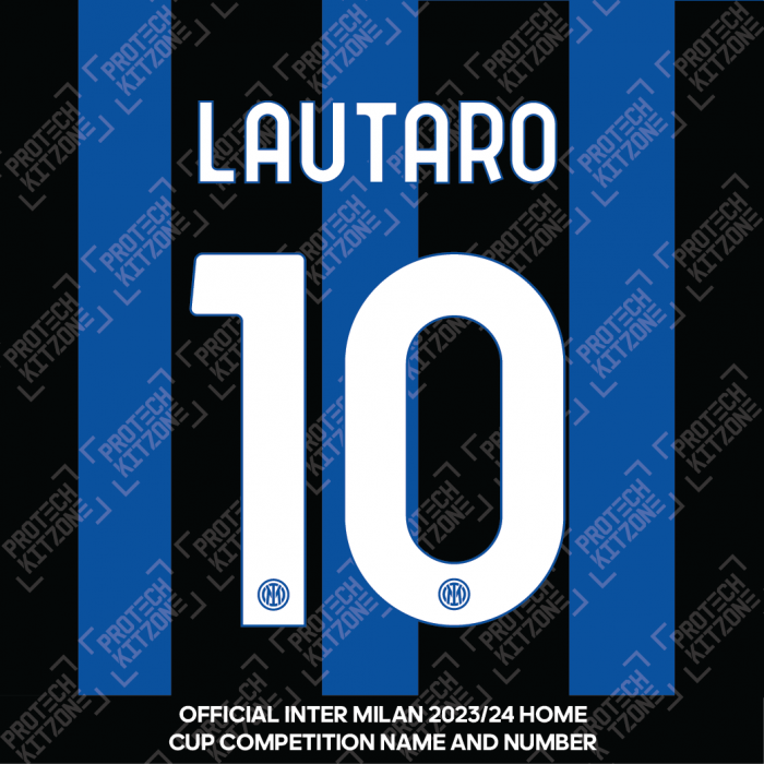 Lautaro 10 - Official Inter Milan 2023/24 Home Name and Numbering 