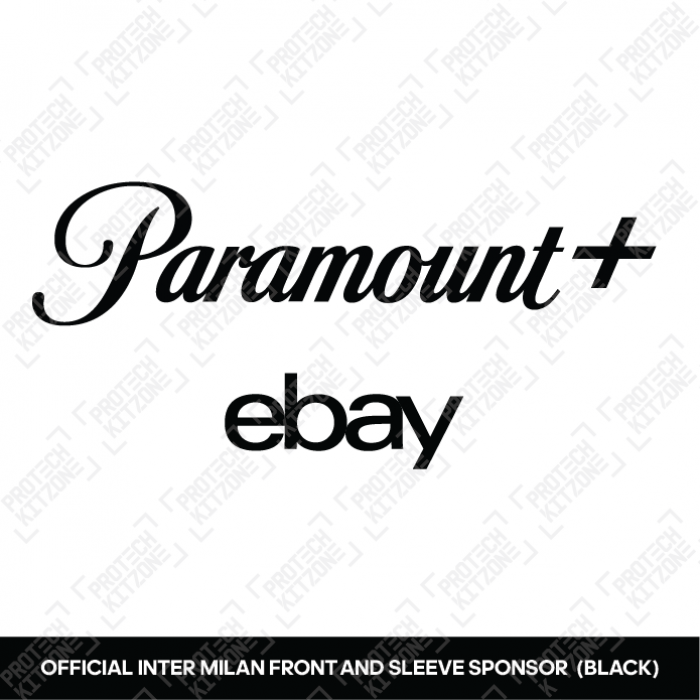 Paramount + Ebay - Official Inter Milan 2023/24 Away Shirt Front Sponsor (Black) 