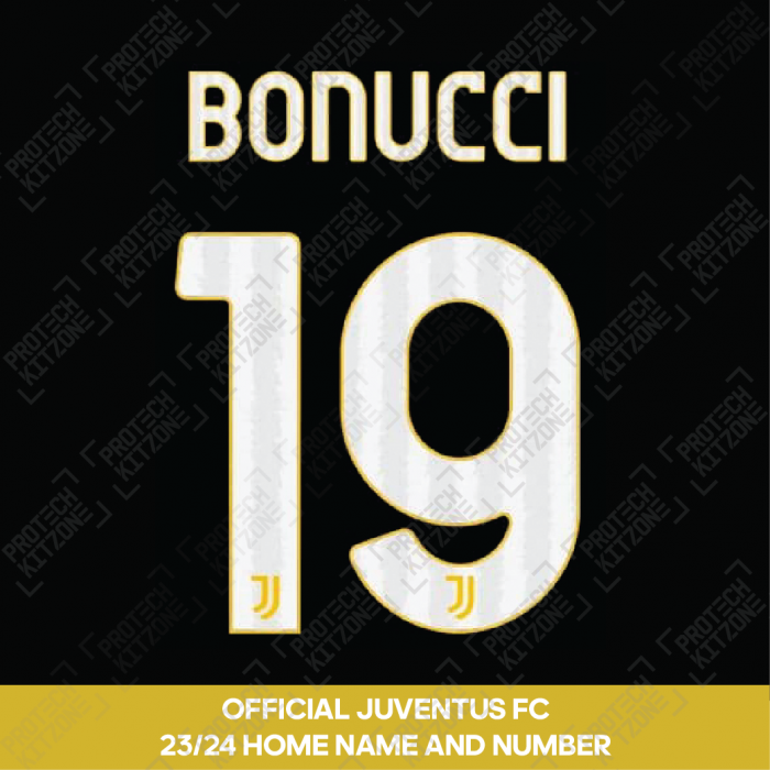 Bonucci 19 (Official Juventus 2023/24 Home Name and Numbering)