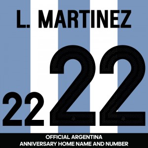L. Martinez 22 - Official Argentina Anniversary Name and Numbering 