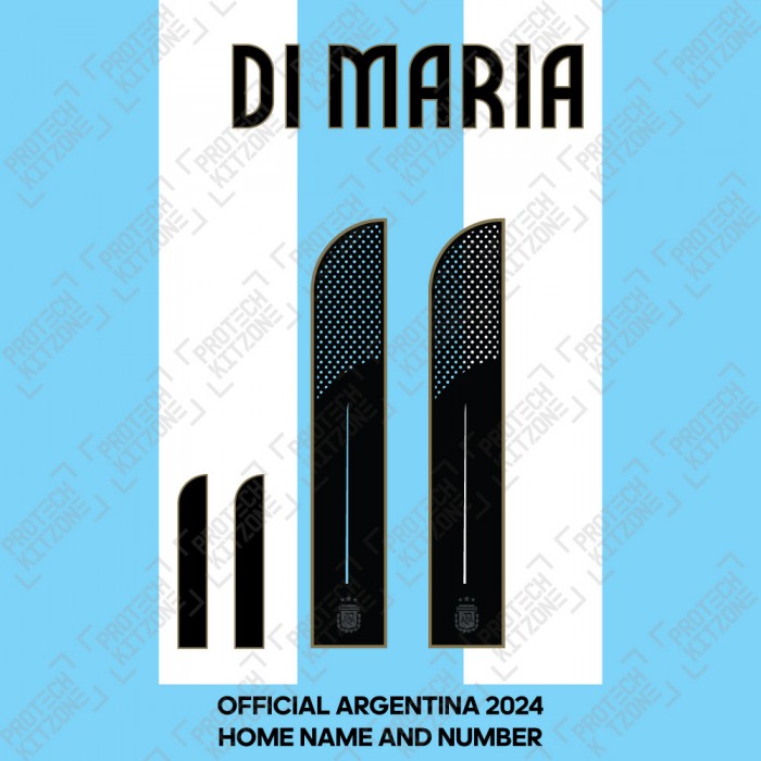 Di Maria 11 - Official Argentina 2024 Home Name and Numbering 