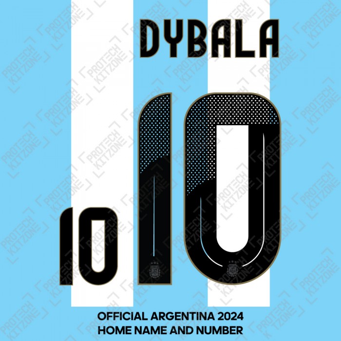 Dybala 10 - Official Argentina 2024 Home Name and Numbering 