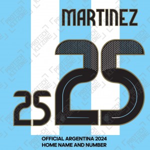 Martinez 25 - Official Argentina 2024 Home Name and Numbering 