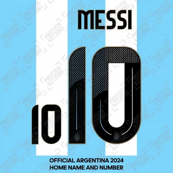 Messi 10 - Official Argentina 2024 Home Name and Numbering 
