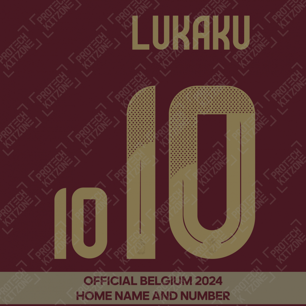 Lukaku 10 - Official Belgium 2024 Home Name and Numbering Lukaku 10 - Official Belgium 2024 Home Name and Numbering