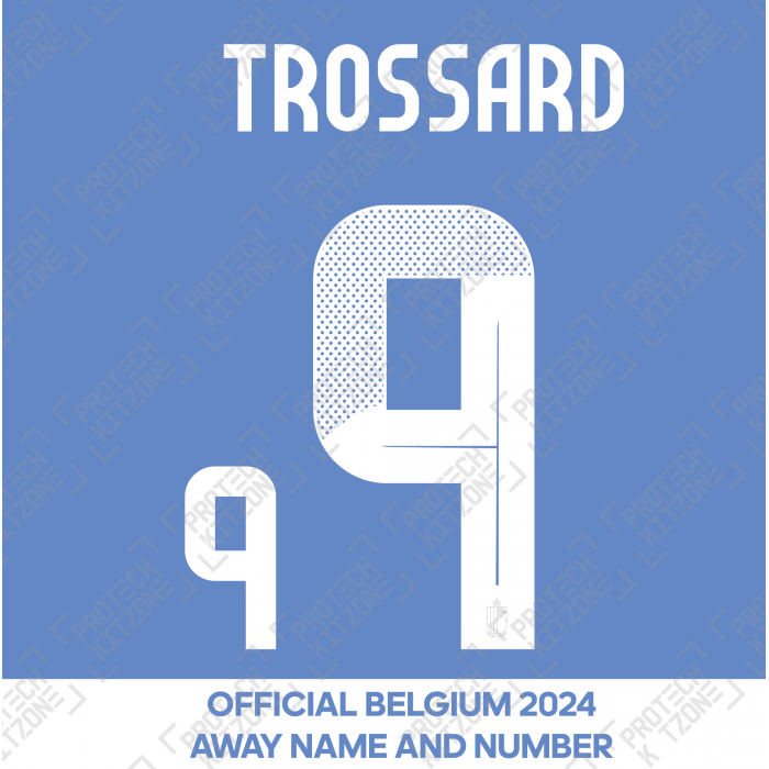 Trossard 9 - Official Belgium 2024 Away Name and Numbering 