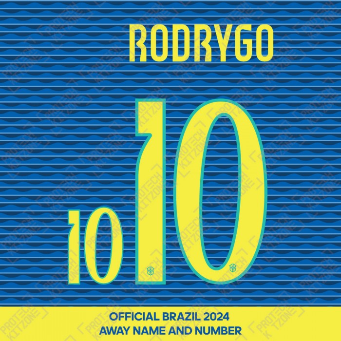 Rodrygo 10 - Official Brazil 2024 Away Name and Numbering 