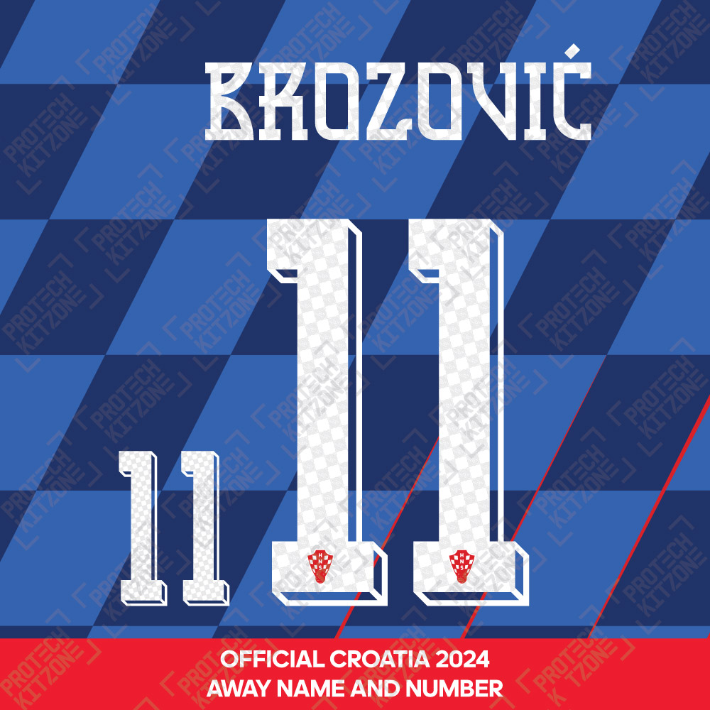 Brozović 11 (Official Croatia 2024 Away Name and Numbering) Brozović 11 (Official Croatia 2024 Away Name and Numbering)