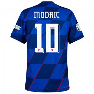 [Player Edition] Croatia 2024 Dri-Fit Adv. Away Shirt With Modrić 10 and Euro 2024 Patches 