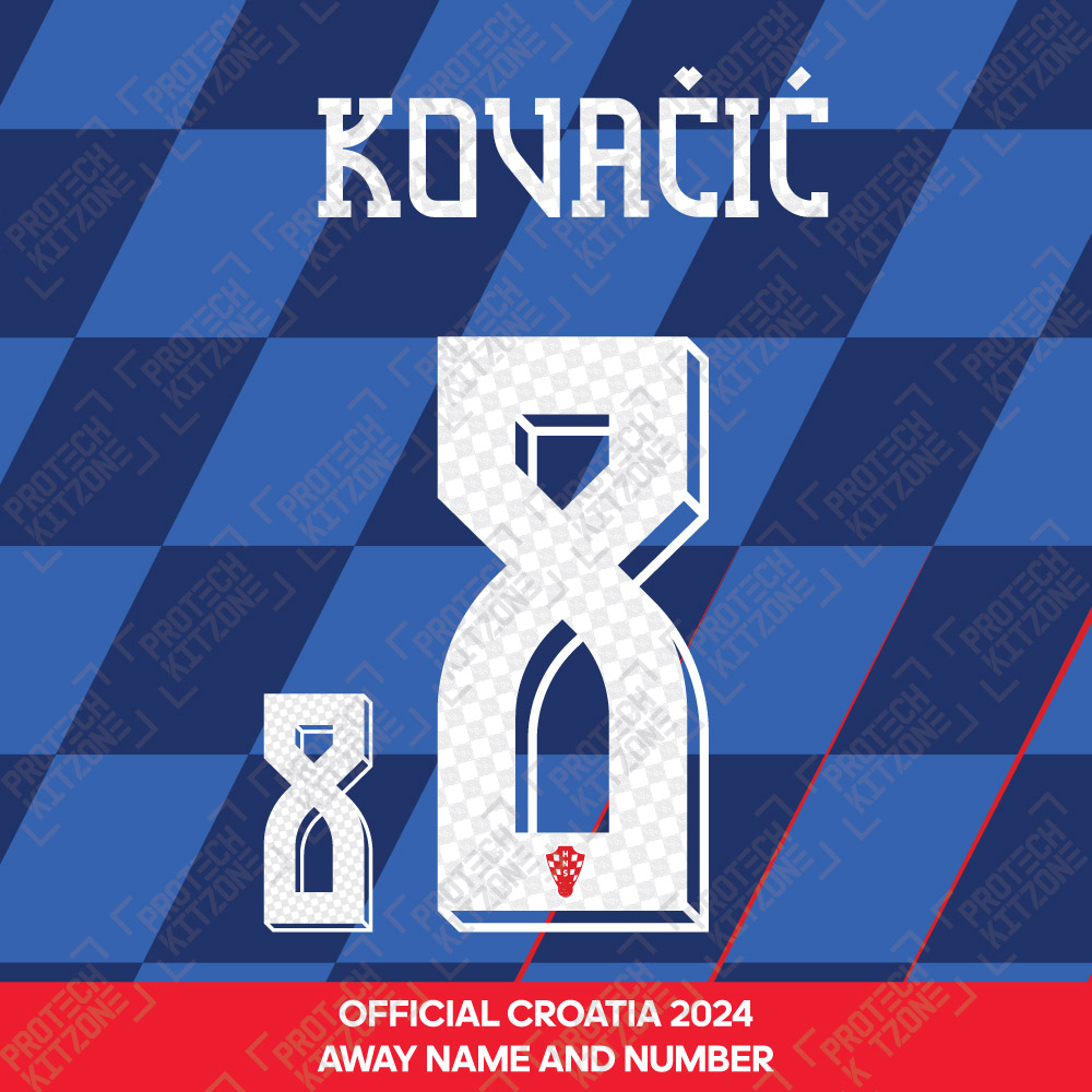 Kovačić 8 (Official Croatia 2024 Away Name and Numbering) Kovačić 8 (Official Croatia 2024 Away Name and Numbering)
