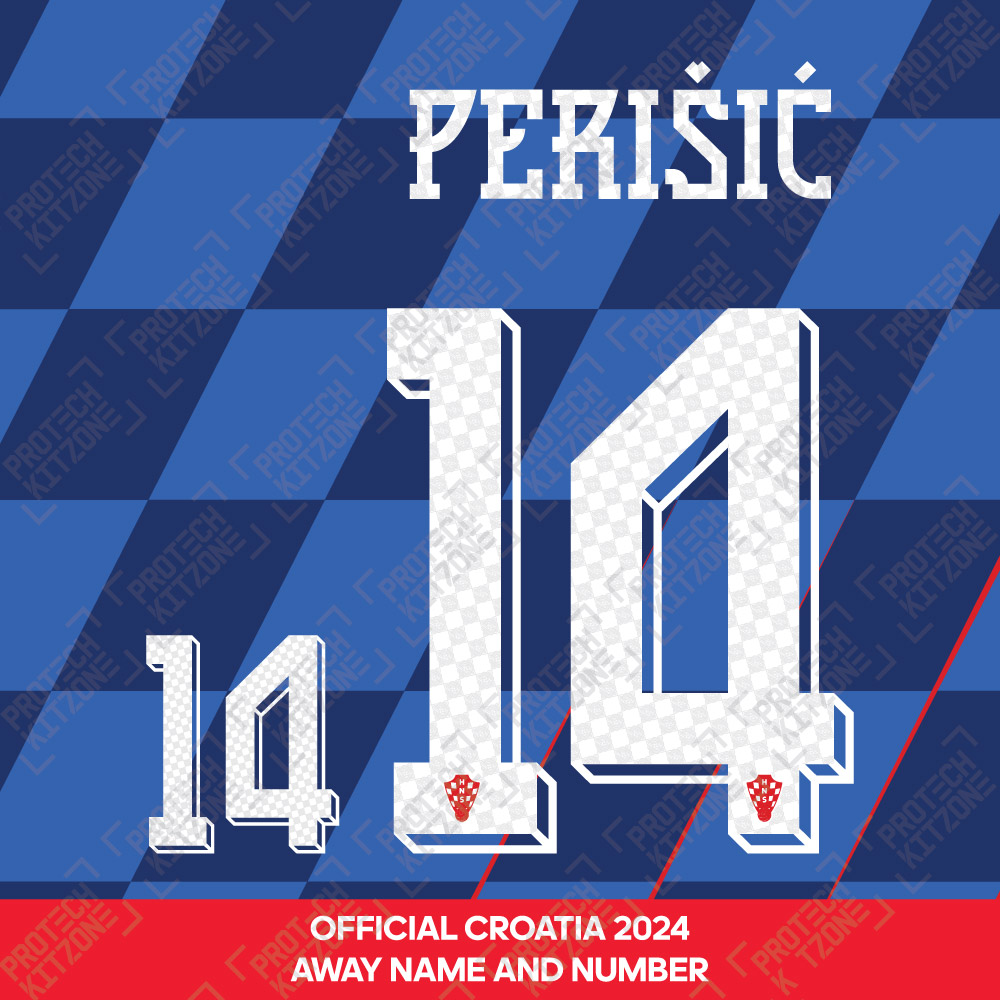 Perišić 14 (Official Croatia 2024 Away Name and Numbering) Perišić 14 (Official Croatia 2024 Away Name and Numbering)