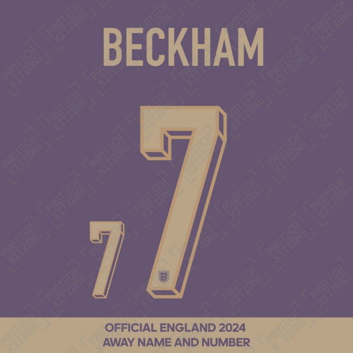 Beckham 7 - Official England 2024 Away Name and Numbering