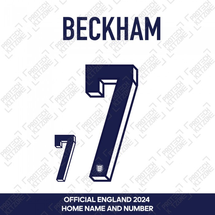 Beckham 7 - Official England 2024 Home Name and Numbering